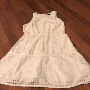 Gap White A Line Eyelet Dress
